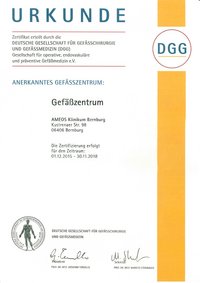 Erfolgreiche Rezertifizierung des „Gefäßzentrums Bernburg“