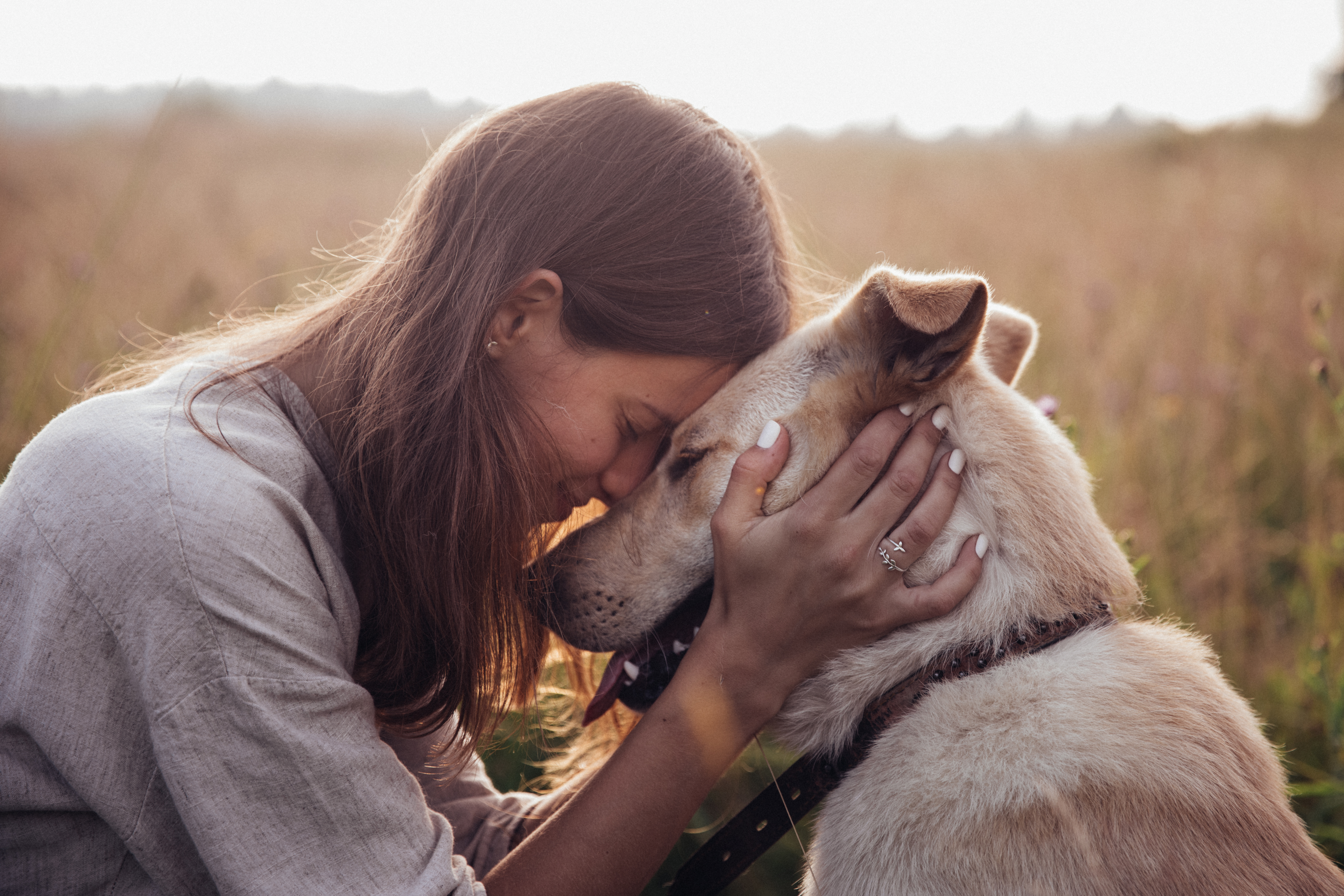 Frau mit ihrem Hund